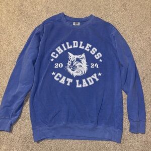 Cat lady crew neck sweater